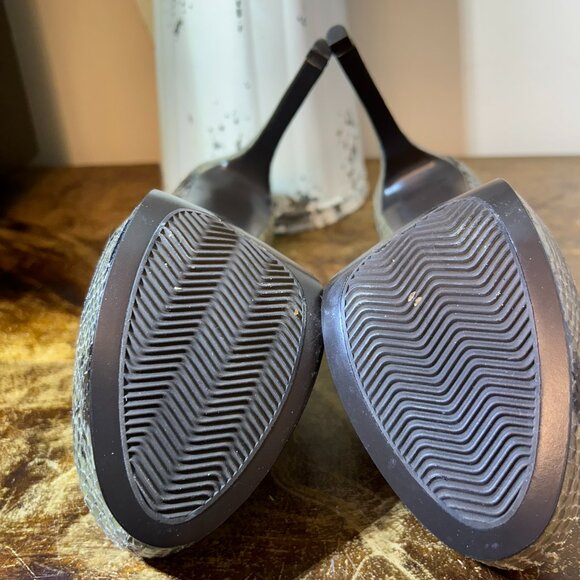 Diane von Furstenberg Jade Green Croc-Embossed Leather Platform Stilettos 6.5 - Picture 6 of 6